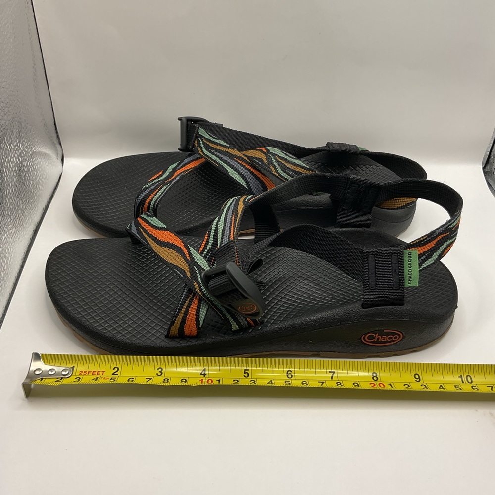 Chaco Z/Cloud Black Sandles Colorful Gush Rust Orange/Tan/Blue, Size W 10 - Picture 8 of 9